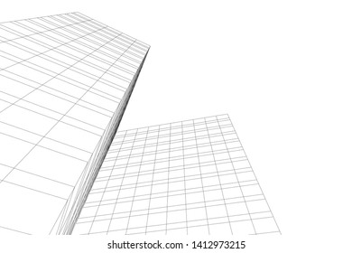 modern 3d architecture, vector illustration