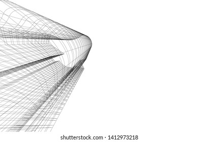 modern 3d architecture, vector illustration