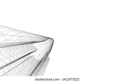 modern 3d architecture, vector illustration