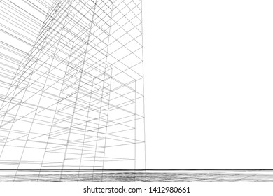 modern 3d architecture, vector illustration