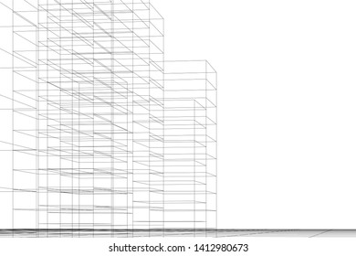 modern 3d architecture, vector illustration