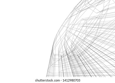 modern 3d architecture, vector illustration
