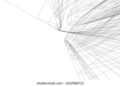 modern 3d architecture, vector illustration