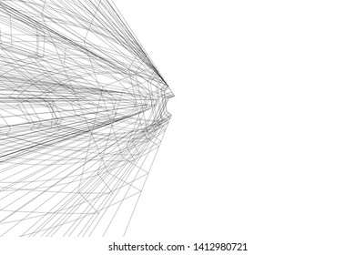 modern 3d architecture, vector illustration