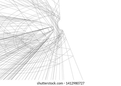 modern 3d architecture, vector illustration