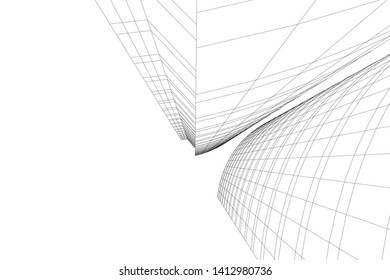 modern 3d architecture, vector illustration