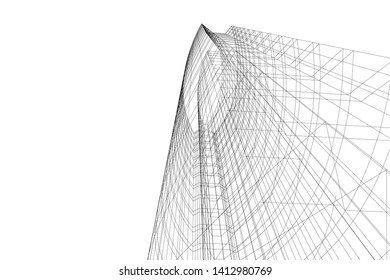 modern 3d architecture, vector illustration