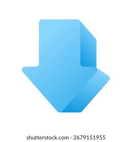 Modern 3D arrow icon with clean design, isolated symbol for business, navigation, direction, and digital user interface graphics