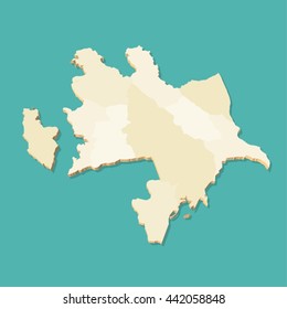 Modern 3D Azerbaijan Vector Map