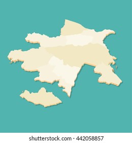 Modern 3D Azerbaijan Vector Map