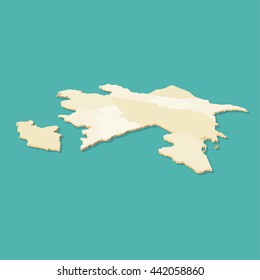 Modern 3D Azerbaijan Vector Map