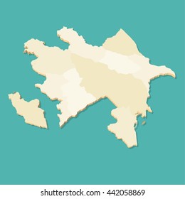 Modern 3D Azerbaijan Vector Map