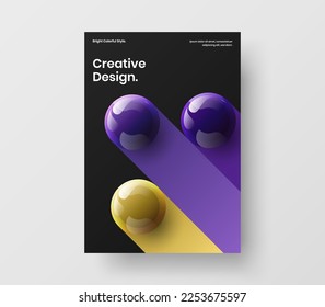 Modern 3D balls front page concept. Amazing placard design vector illustration.