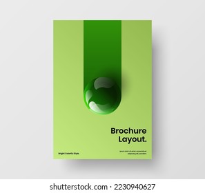 Modern 3D balls postcard concept. Geometric pamphlet A4 design vector layout.
