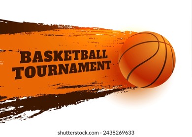 modern and 3d basketball athlete tournament background with grungy effect vector