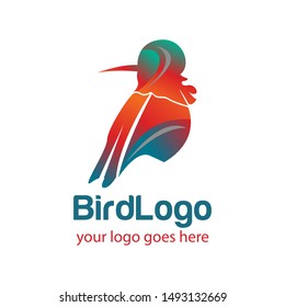 Modern 3d bird logo vector cocept