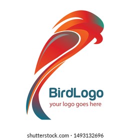 Modern 3d bird logo vector cocept