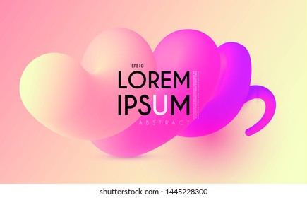 Modern 3D blend abstract backgrourn. Fluin color trendy composition.
