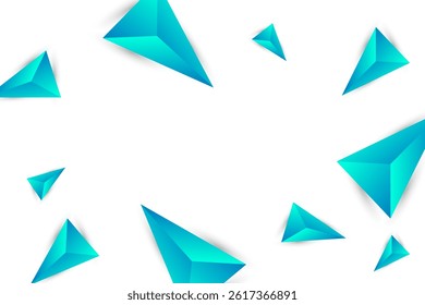 Modern 3D Blue Geometric Triangle On White Background. Banner. Vector Illustration. Abstract Business Wallpaper