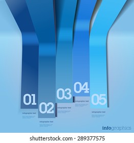 Modern 3D blue infographics. can be used for graphic design, mobile applications, user interface /  website navigation / web banners. Vector Design Layout