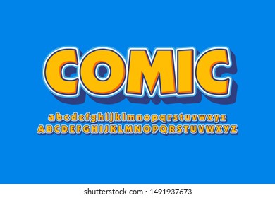 Modern 3D Bold Font and Alphabet for sticker and poster