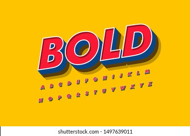 Modern 3D Bold Font and Alphabet