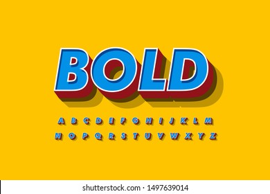 Modern 3D Bold Font and Alphabet