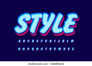 Modern 3D Bold Font and Alphabet