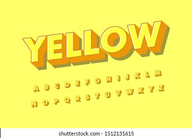 Modern 3D Bold Font and Alphabet