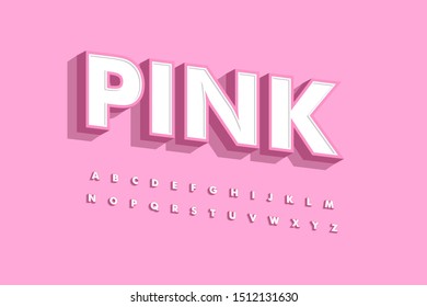 Modern 3D Bold Font and Alphabet