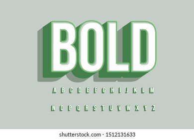 Modern 3D Bold Font and Alphabet