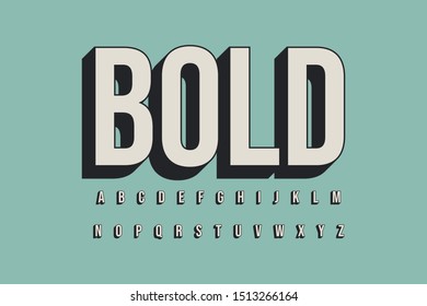 Modern 3D Bold Font and Alphabet