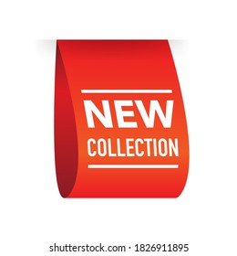 Modern 3d business template with red new collection business banner on white background for promotion design. 3d illustration. Modern design. Vector illustration.