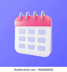 modern 3d calendar vector icon svg