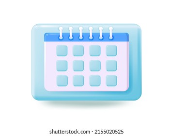 modern 3d calendar vector icon