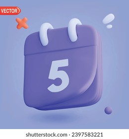 modern 3d calendar vector icon