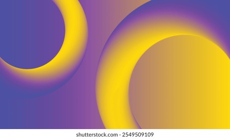 Modern 3d Circle abstract background with Yellow and blue gradient colour