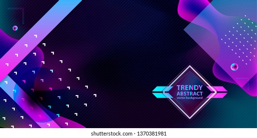 Modern 3d cluster geometric abstract background blue pink hipster banner with a trend gradient business template vector