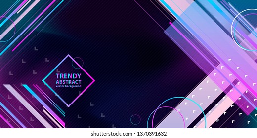 Modern 3d cluster geometric abstract background blue pink hipster banner with a trend gradient business template gradients transparency