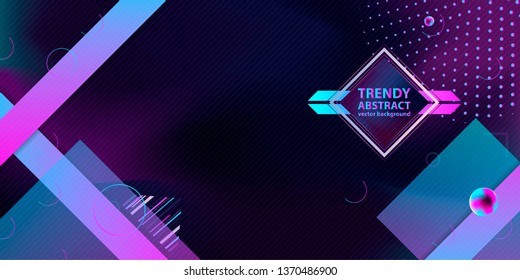 Modern 3d cluster geometric abstract background blue pink hipster banner with a trend gradient business template lines and points gradient