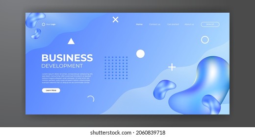 Modern 3D color background design. Fluid gradient shapes composition. Futuristic design posters, cover, flier, banner, wide background. Gradient vibrant contrast color