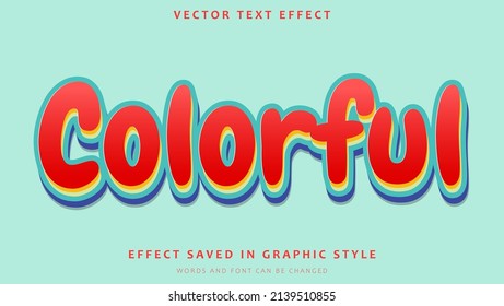 Modern 3d Colorful Editable Text Effect Design Template. Effect Saved In Graphic Style