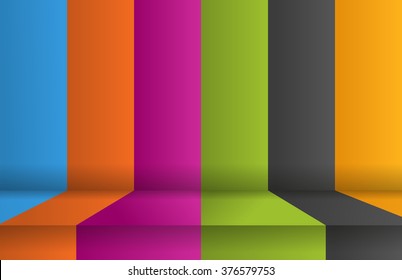 Modern 3D colorful infographics template with 6 possibilities