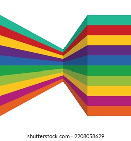 Modern 3d colorful striped line illustration 