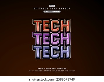 modern 3d colorful tech game logo text effect