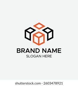 Modern 3D Cube Logo – Geometric Business Branding Template


