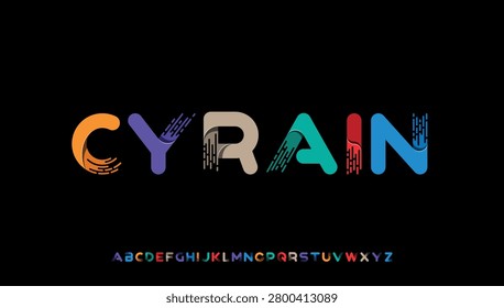 modern 3d decorative alphabet font set with abstract cutout line effect vector typography