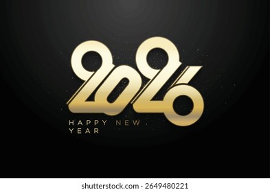 Modern and 3D design Happy new year 2026. With a unique and shiny number design. Premium vector design for a 2026 new year celebration.