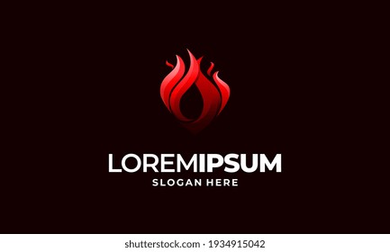Modern 3D Fire Flame Logo design vector template vector