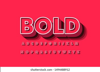 Modern 3D font and alphabet for poster, sticker vector